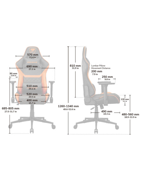 Cougar Armor One V2 Gold Silla