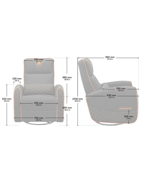 Cougar Fidom Gray Sillón