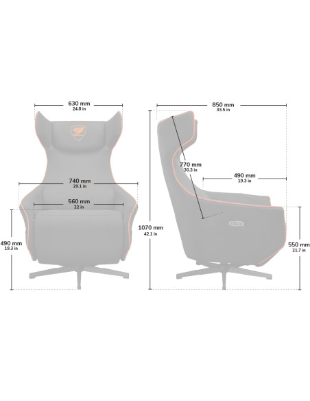 Cougar Magus Gray Sillón