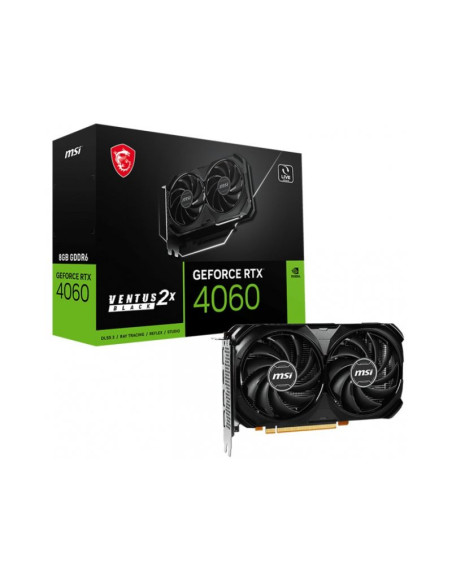 Tarjeta Gráfica MSI GeForce RTX 4060 Ventus 2X Black 8GB OC DLSS3