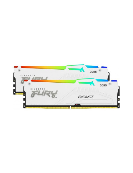Memoria RAM Kingston FURY Beast RGB 32GB (2x16GB) DDR5 6000MHz CL36 Blanca