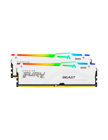 Memoria RAM Kingston FURY Beast RGB 32GB (2x16GB) DDR5 6000MHz CL30 Blanca
