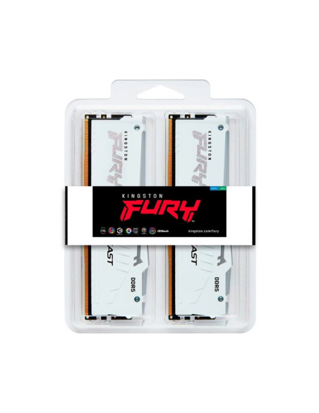 Memoria RAM Kingston FURY Beast RGB 32GB (2x16GB) DDR5 6000MHz CL30 Blanca