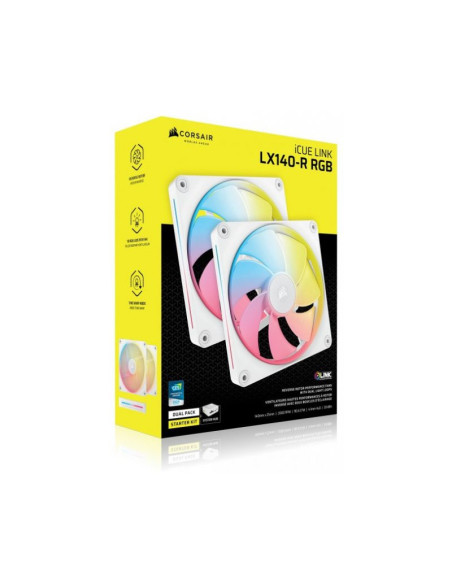 Corsair iCUE LINK LX140-R RGB Starter Kit Blanco Pack de 2