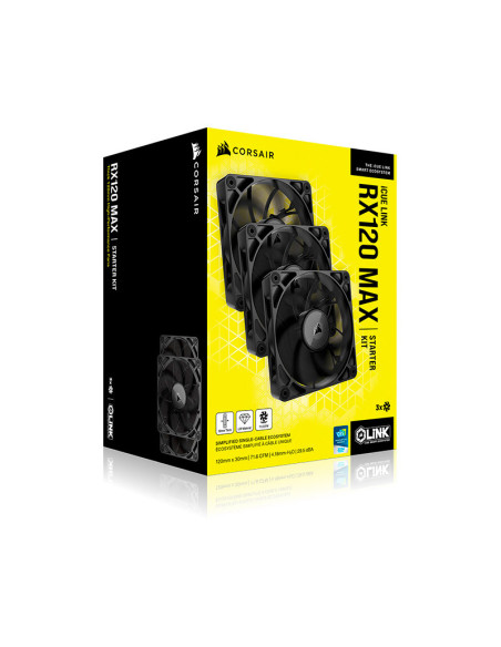 Corsair iCUE LINK RX120 MAX Starter Kit Pack de 3
