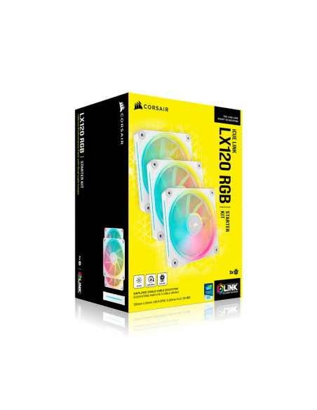 Corsair LX120 RGB Blanco Pack de 3